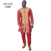 Vêtements ethniques Homme Africain Mode Bazin Riche Broderie Design Haut Long Avec Pantalon Sans Chaussures 230505