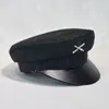 Boinas Mujeres Verano Transpirable Paja Sboy Cap Visera plana Diamond Letter Baker Boy Hat W1QO