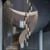 Pendelleuchten Schwarze Treppe Kristallleuchter Modernes Duplex-Gebäude Hochhaus Himmel Wohnzimmer Hängeleuchten Esszimmer Leuchte