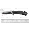 Tactical Hunting Survival Knife with LED Fliashlight tORCH light compass Outdoor emergency EDC tool Multifunctional folding knife clip