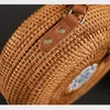 Storage Bags Chinese Hand Rattan Weaving Cosmetic Bag Vintage Mini Small Round Simple Women's Holiday Travel Beach