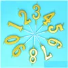 Other Festive Party Supplies 100Pcs Gold 09 Number Environmental Smokeless Digital Candle Add Chassis Tray Kids Baby Birthday Supp Dhxcl