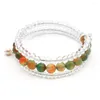 Strand Layers Gemstone And Crystal Bracelets Warp Bracelet Pearl Charm Women Bangle Party Gift Colorful Jewelry GB027