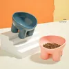 Pet supplied New Macaron Elephant Leg Neck Protection Bowl High Foot Oblique Mouth Drinking and Feeding Cat Bowls Supplies