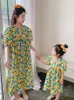 Famille Matching Tenues Parent-Child Summer Mère et Femmes Habiller Floral Princesse Style étranger Long Girl Cotton Jirt 230506