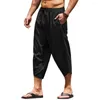 Pantalons pour hommes mode hommes jambe large Harem pantacourt toucher la peau été plage Hawaii décontracté Streetwear