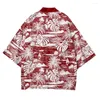 Roupas étnicas japonesas adultas yukata quimono camisa havaí blusa de flor asiática samurai haori cardigan de tamanho 3xl 4xl streetwear solto