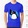 T-shirts homme bonjour Pengu chemise coton bricolage impression Pingu dessin animé 80 s 90 s mignon enfants enfants drôle rétro noir bleu Simple