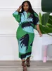 Vêtements ethniques Robes Africaines Pour Femmes Printemps Automne Afrique Vêtements 34 Manches Robe Sexy Col En V Perspective Mince Robe Bureau Lady Party 230505