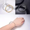 Bangle Kpop simples corda torcida boho jóias ciganas cor de ouro empilhável para mulheres H5221