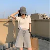 Women's Shorts Shorts Women Harajuku Solid Color Simple Loose Summer Casual Korean Lovely Girls Elasticity Fashion All-match Wide Leg Sporty 230505