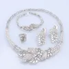 Fashion Gold Plated Jewelry Sets For Women Sieraden Sets Earrings Necklace Bracelet Ring 4Pcs Jewelry Wedding Party Prat