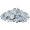 Pochettes à bijoux TUMBEELLUWA 1lb (460g) Pierre de cristal naturel Quartz bleu Gravier irrégulier Spécimen minéral Décor Reiki Décoration de la maison