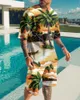 Tute da uomo Hawaiian Beach Coconut Tree Print Suit per uomo T-shirt casual giapponese Pantaloncini Completo in 2 pezzi Set di tute da uomo Streetwear Set 230506