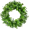 Dekorativa blommor Shamrock Wreath Green Wreaths for Ytter Door Irish St Patricks Day Bouquet Artificial Garland Home Wall Decorations