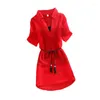 Женские блузки Сплошные шифоновые женские блузки с Buttomming Vest 2023 Summer Slim Blim Long Lady Elegant Elegant Elegant Outwear