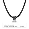 Pendant Necklaces KOTiK Punk Vintage Stainless Steel Celtic Knot Necklace For Men Casual Black Rope Chain Collar Male Jewelry Gifts