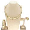 Necklace Earrings Set Selling Latest Brazilian Gold Plated Jewelry Woman Ring Earring Wedding