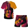 Męskie dresy gitarowe wzór drukowania 3D T-shir-shirty