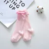 3pcs Big Bow genou haut long doux nouveaux tout-petits coton dentelle bébé enfants filles chaussettes