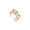 Cluster Rings Korean Trendy Double Layer Opening Adjustable For Women Delicate Stars Ring Female Elegant Index Finger JewelryCluster