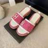 Designer Slippers Women's Fashion Embroidered Canvas Designer Slippers Canvas Sandals1
