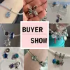 925 Gümüş Fit Pandora Charmfirefly Charms kötü göz sıcak hava balon mavi boncuk sallangısı moda takılar set kolye diy ince boncuklar mücevher