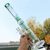 15 "Hookah Beaker Glass Bong Rury wodne Dab Rig Catcher Grube Materiał do palenia zielonej rurki Bong Podwójny perkologi