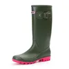 レインブーツCOMEMORE WOMEN GALOSHES BOOT'S KNEELENGTHファッションラバーPVC防水靴ウェリントンブーツ41 230505