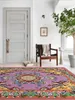 Carpets Retro American Style Carpet Large Decorative Living Room Sofa Rug Light Luxury Persian Bedroom Polyester Floor Mat Easy To Clean