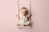 Keepsakes Wood Swing Born Posing Prop Natural Toys Vintage Swing Rainbow Macrame Boho Children's Pography ShootSession Posing Aid 230504