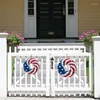 Dekorativa blommor Patriotisk dag Garland 4 juli Americana Wreath Navy Blue White Red Decorations For Frad Door Wall