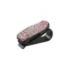 Upgrade Bling Car Glasses Case Sun Visor Glasses Holder Ticket Document Pink Auto Clip Handmade Products Car Accessories