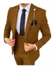 Herenpakken Blazers Formele mannen 3 -delige trouwpak Bruidegom Tuxedo Slim Fit Business Suits Champagne Wedding Suit kostuum Homme BlazerpantsVest 230506