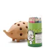 Decoratieve objecten Figurines Solid Wood Carving Hedgehog Penholder is Nordic Home Decoration Art and Craft for Desk Figurines en Kerstcadeau voor kinderen 230506