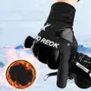 Sporthandschoenen Moreok Thermal Full Full vinger 3 M Thinsulate Winter Touchscreen Cycling Winddichte Road Bicycle Bike Men 230505