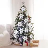 Decoratieve bloemen 24 pc's kerstboom glitter bloem decor nep