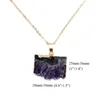 Pendentif Colliers Brésil Violet Améthystes Druzy Collier Geode Cristal Brut Irrégulier Pierres Précieuses Naturelles Bijoux Cadeau Pour Femme Fille