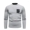 Herrtröjor 2023 Fashion Solid Color Sweater Winter Warm Casual All-Match Pullover Asian Size