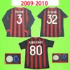 2009 2010 Ретро футбольный трикотаж Винтажная футбольная рубашка 09 10 Classic Ac Maglia Da Calcio с длинным рукавом MALDINI SEEDORF BECKHAM RONALDINHO S Тренировочная форма