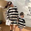 Family Mom Daughter Matching Outfits Mother And Baby Girls Clothes Set Korean Fashion Parent-Child Spring Autumn Clothing Suit 230506