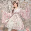 Costume a tema Kimono Style Kawaii giapponese carino Op Lolita Dress Lovely Sweet Girl Maid Loli Abbigliamento Party Anime manica lunga fiocco autunno