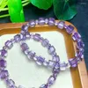 Strand 7mm Natural Amethyst Beads Linha elástica Linha de pulseira esticada de bracelete Cura de cristal roxo Mulher Jóias Presente 1pcs