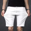 Men's Shorts White Ripped Scratched Men Denim Shorts Casual Summer Jeans Elastic Plus Size 36 38 40 42 Black Boys Holes Half Trousers 230506