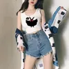 Women's Tanks Mothman Tank Top Korean Fashion 2000s Aesthetic Crop Girl Kawaii Harajuku 90s Cropped