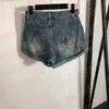 Moda impressão jeans feminino shorts jeans clássico designer azul calças curtas streetwear