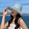 Breda brimhattar 2023 Anti-uv Women Sun Hat Outdoor Beach Fashion Bucket Cap Foldbar Female Fisherman Casual Visor