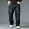 Herren Jeans Größe Herren Schwarz 10XL Oversize Hohe Taille Lose Hose Ehemann Plus Denim Blau Herrenhose