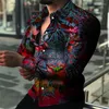 Chemises décontractées pour hommes Chemise pour hommes pour hommes Animal Tigre / Lion Revers extérieur à manches longues 3D Bouton d'impression Vêtements Vêtement Mode