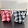 Petit Plaid Cosmétique Sac Voyage Portable Maquillage Cas Rouge À Lèvres Organisateur Pièce D'argent Poche Portefeuille Écouteur Carte Tissu Sac De Rangement